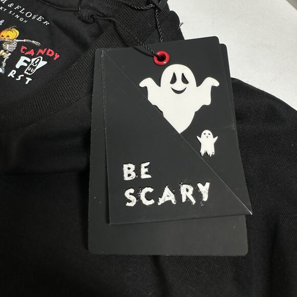 Denim Flower Ricky Singh T Shirt Men's Size XL Bad Dog Frenchie Halloween Black - Picture 5 of 7